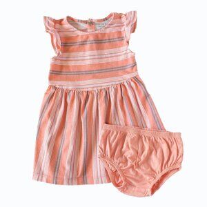 Carters Girls Striped Dress and Shorts Set Pink Striped Size 18 Months